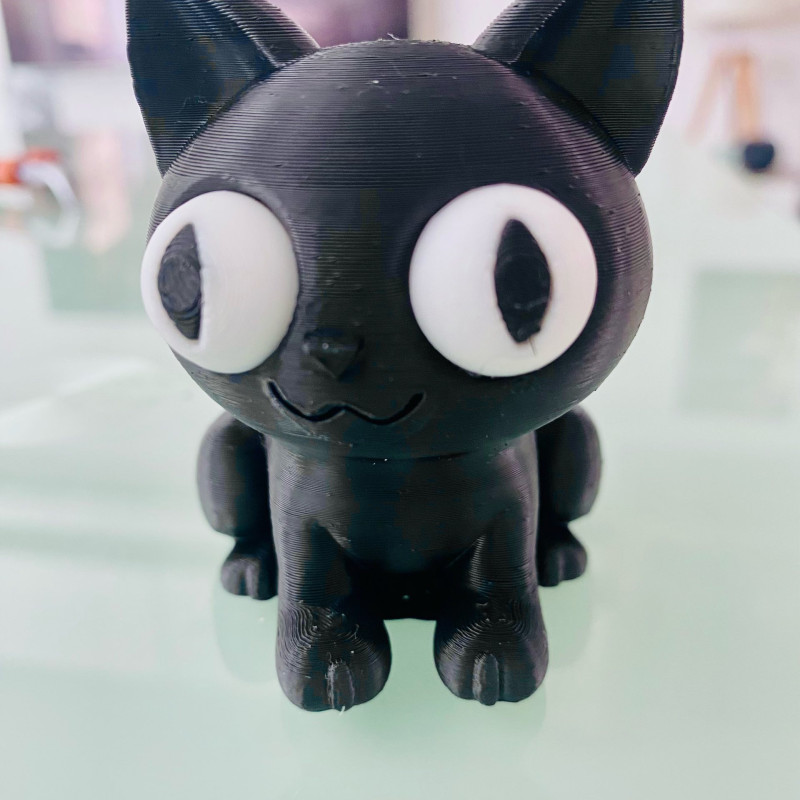 Sevimli Siyah Kedi 3D Baskı Dekor - Evcil Hayvan Aksesuarı