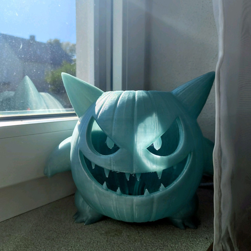 Gengar Kabak Halloween LED Lamba - 3D Baskı Dekor