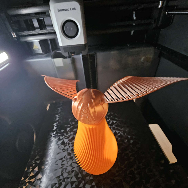 Esnek Kanatlı Altın Snitch 3D Baskı Modeli - Harry Potter Aksesuar