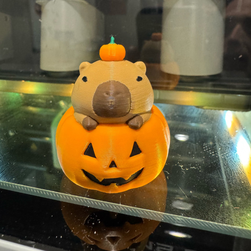 Balkabağı Kapibara Anti-Stress Anahtarlık - Halloween Dekor