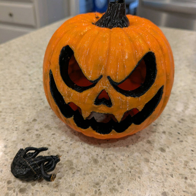 Spooky Steve Işıklı Cadılar Bayramı Balkabağı 3D Baskı Dekor