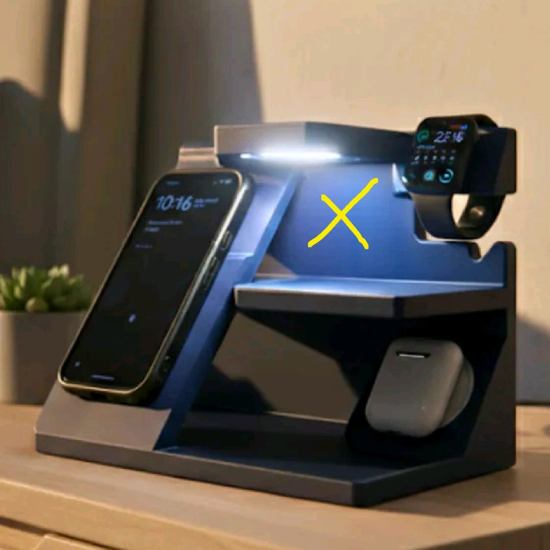 Masaüstü Şarj ve Organizatör - MagSafe Uyumlu 3D Baskı Lamba