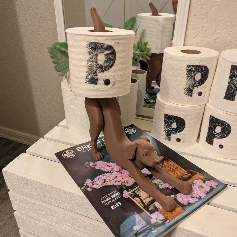 Esneyen Köpek Tuvalet Kağıdı Tutucu - 3D Baskı Ev Dekorasyonu