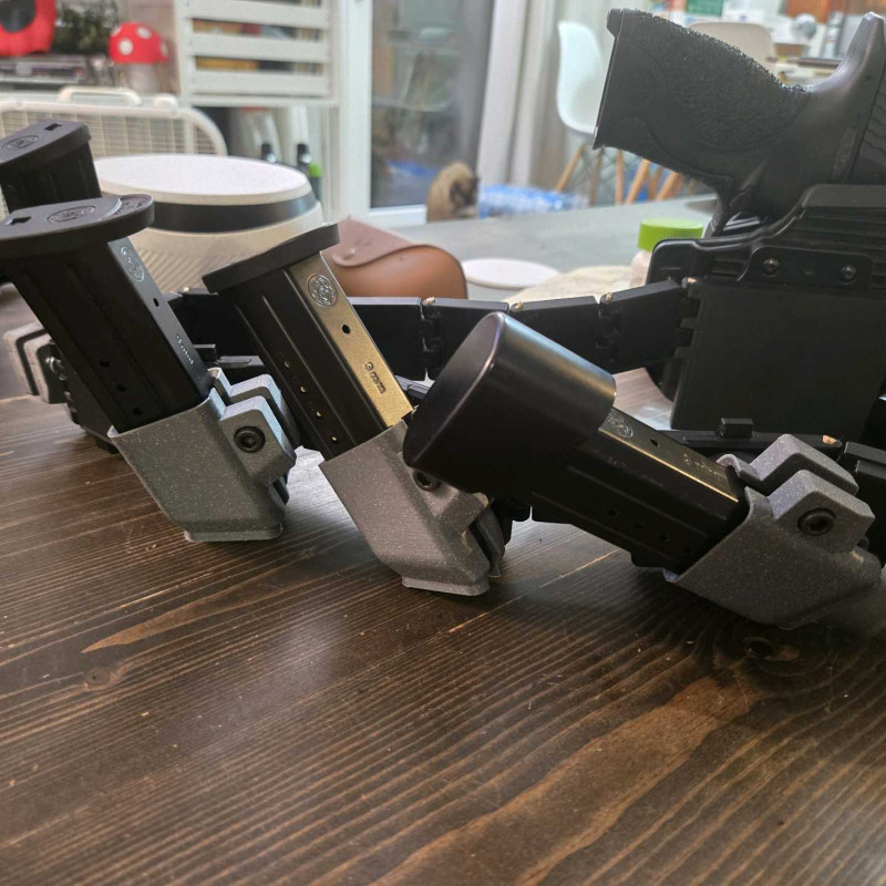 Parametrik Çift Sıra Tabanca Şarjör Taşıyıcı - 3D Baskı Modüler Atış Kemeri Aksesuarı