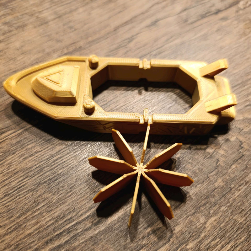 Lastik Motorlu Yarış Teknesi - 3D Baskı Eğlenceli Oyuncak