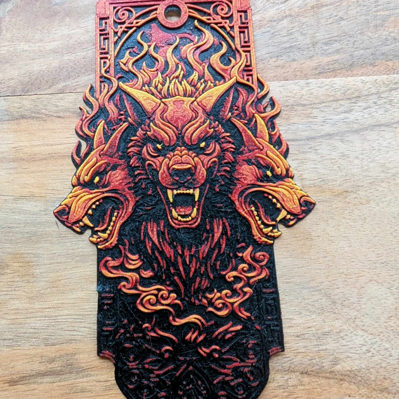 Hades Üç Başlı Köpek Cerberus 3D Baskı Kitap Ayracı - Mitolojik Tasarım