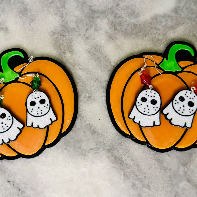 Korku Hayaleti Halloween Küpeleri - 3D Baskı Korku Film Aksesuarı Korku Hayaleti Halloween Küpeleri - 3D Baskı Korku Film Aksesuarı