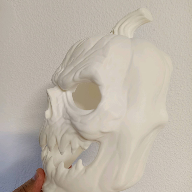 Korkunç Cadılar Bayramı Balkabağı Maske - 3D Baskılı Yüz Maskesi