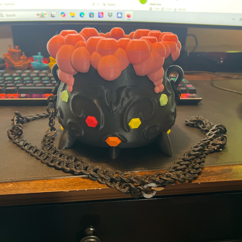 Cadı Kazanı 3D Baskılı Halloween Çantası - Sihirli Tasarım