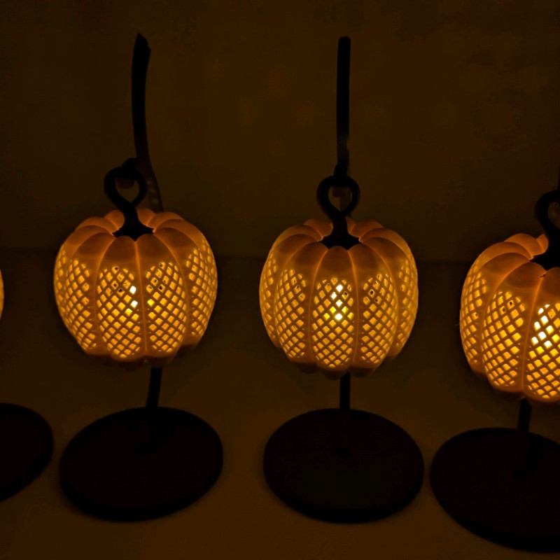 Mini Balkabağı Çay Mumlu Fener - 3D Baskı Dekorasyon