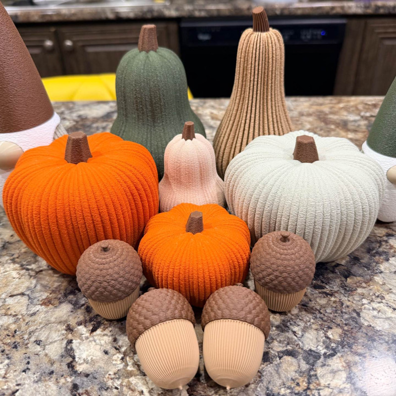 Modern Balkabağı Dekorasyon - 3D Baskılı Minimalist Ev Süsü