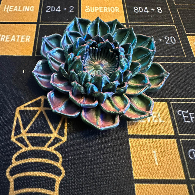 Detaylı Lotus Çiçeği 3D Baskı Dekorasyon Modeli Detaylı Lotus Çiçeği 3D Baskı Dekorasyon Modeli