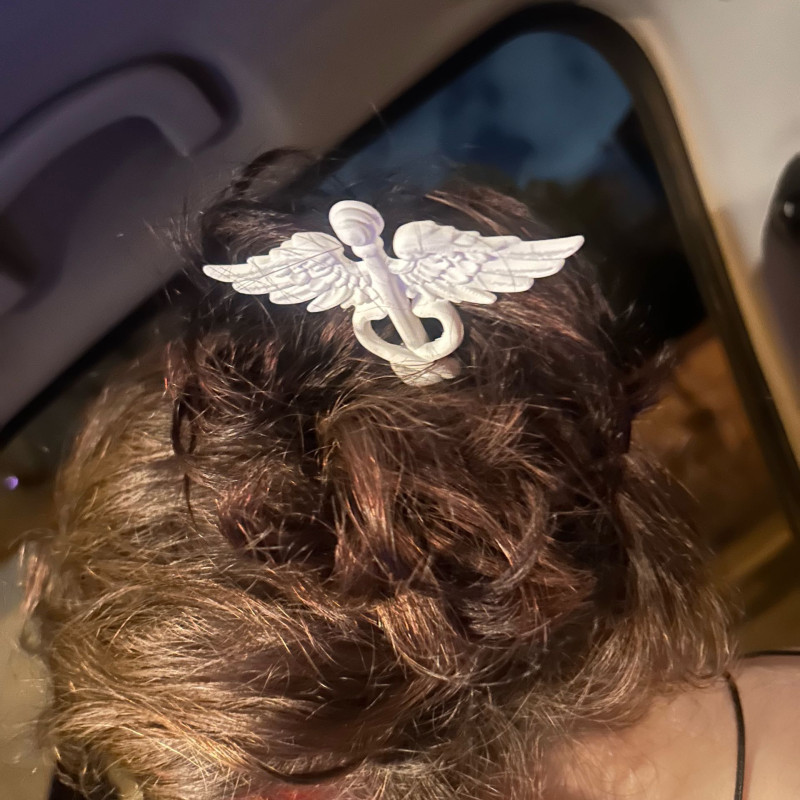 Caduceus Saç Tokası - Yunan Mitolojisi Tasarımı 3D Baskı Saç Aksesuarı