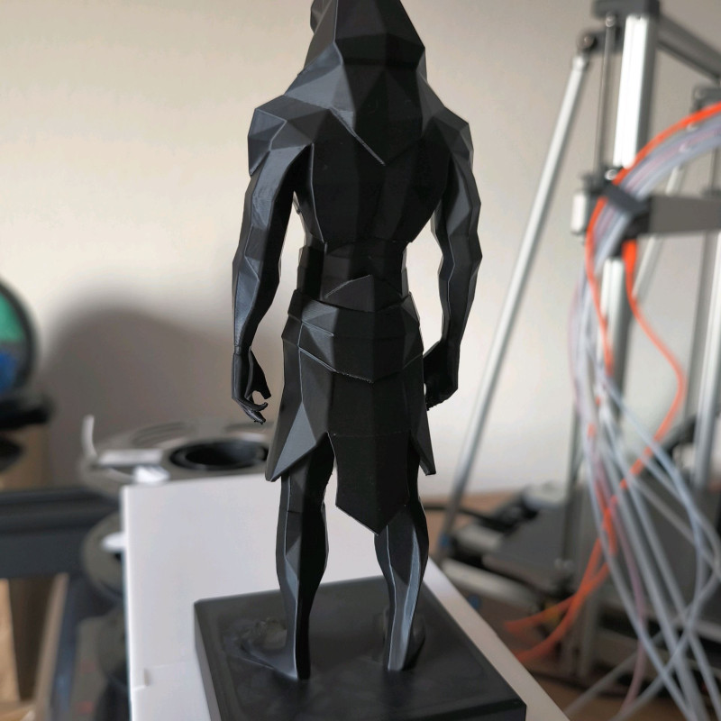 Minimalist Low Poly Anubis Heykeli - 3D Baskı Antik Mısır Dekoru