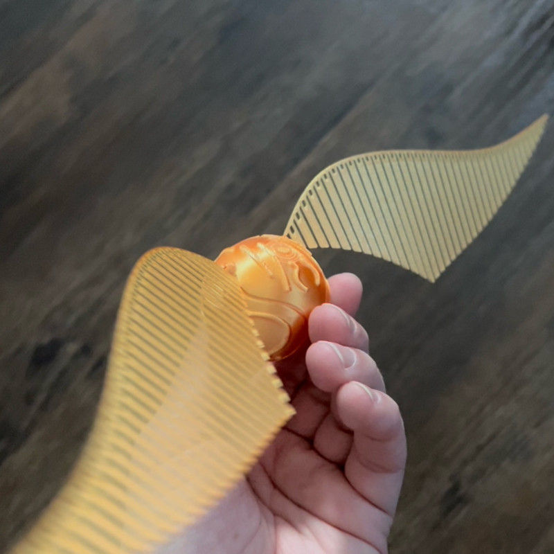 Esnek Kanatlı Altın Snitch 3D Baskı Modeli - Harry Potter Aksesuar