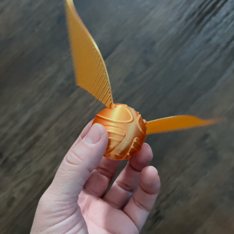 Esnek Kanatlı Altın Snitch 3D Baskı Modeli - Harry Potter Aksesuar