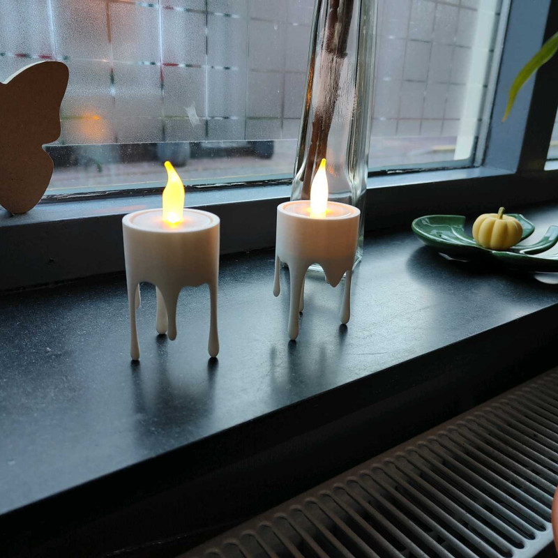 Yüzen Damlayan Mumluk - LED Tealight Dekoratif 3D Baskı