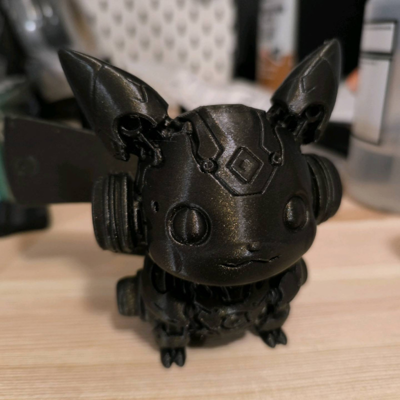 Zırhlı Pikachu 3D Baskı Heykel - Mecha Pokémon Koleksiyonu