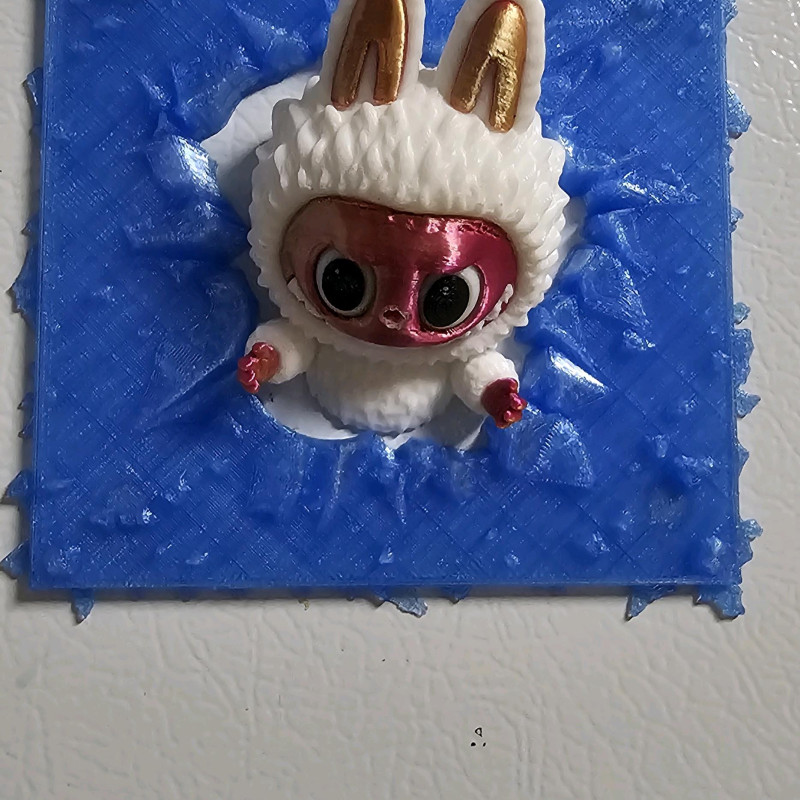 Labub Buzdolabından Çıkan Manyetik Oyuncak - 3D Baskılı Dekoratif Figür