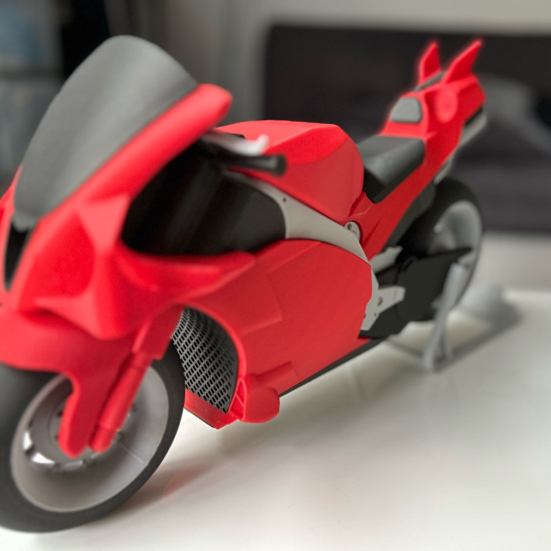 MotoGP Ducati 3D Baskılı Yarış Motoru Modeli - PLA Koleksiyon