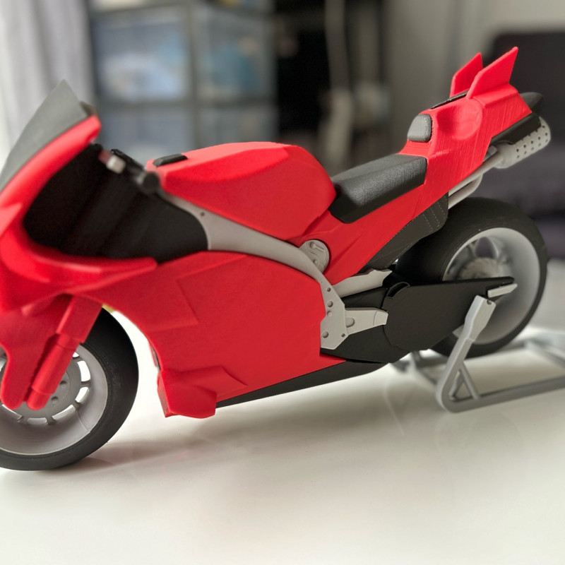 MotoGP Ducati 3D Baskılı Yarış Motoru Modeli - PLA Koleksiyon