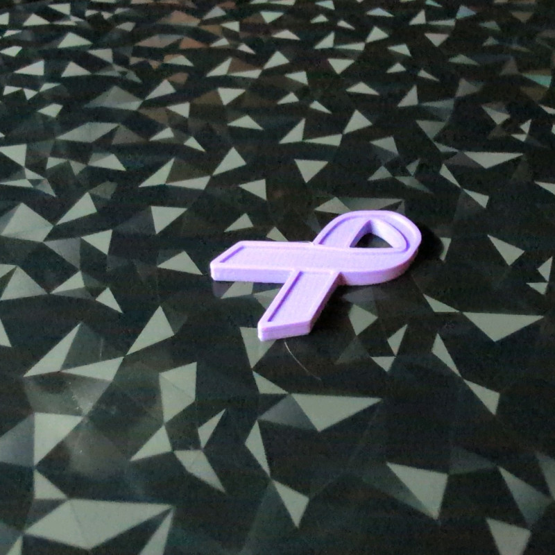 Pembe Ekim Kurdeleli Meme Kanseri Farkındalık Rozeti - 3D Baskı