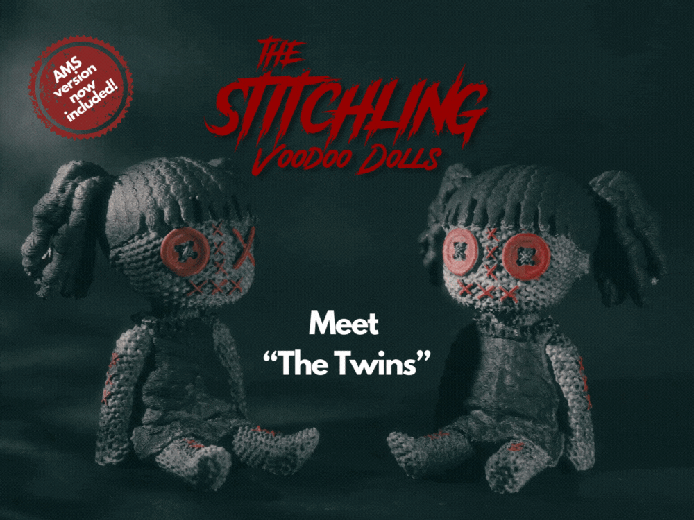 İkiz Vudu Bebekleri - El Yapımı 3D Baskı Koleksiyon Parçası