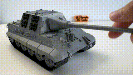 Jagdtiger Tank Avcısı Hareketli Namlulu 1/35 Ölçek 3D Baskı Model