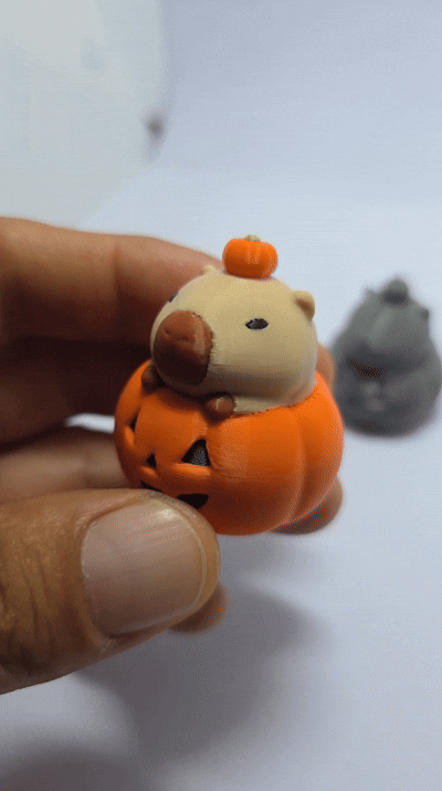 Balkabağı Kapibara Anti-Stress Anahtarlık - Halloween Dekor