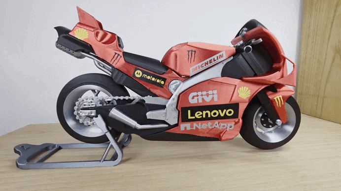 MotoGP Ducati 3D Baskılı Yarış Motoru Modeli - PLA Koleksiyon