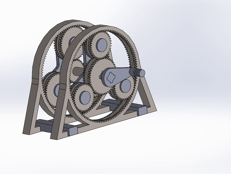 Elegan Çift Kademeli Planet Dişli Kutusu - 15:1 Redüksiyon - 3D Baskı