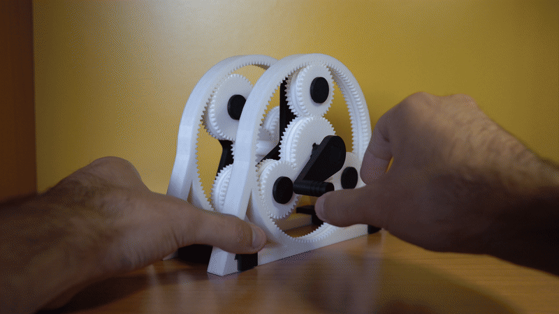 Elegan Çift Kademeli Planet Dişli Kutusu - 15:1 Redüksiyon - 3D Baskı