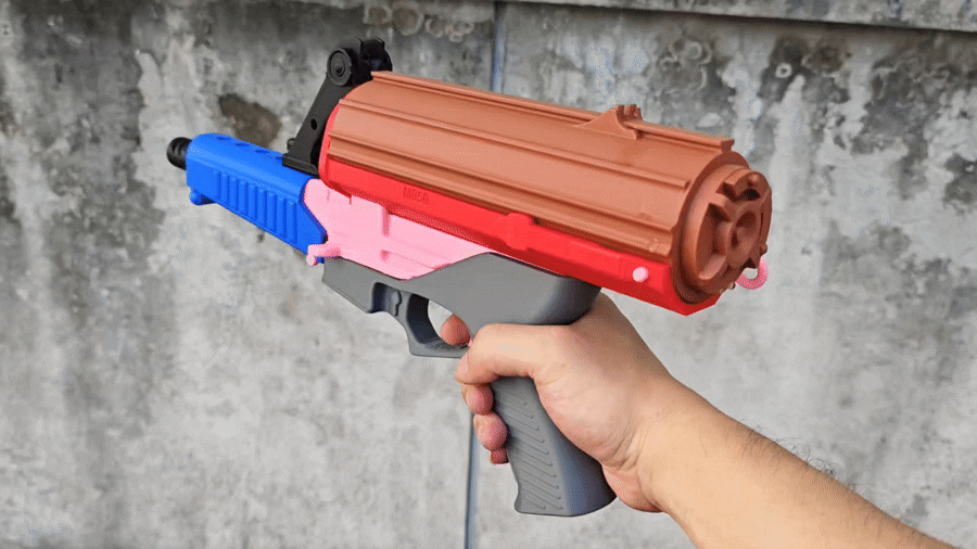 Calico M-950 Su Tabancası Oyuncak - 3D Baskılı Su Savaş Silahı