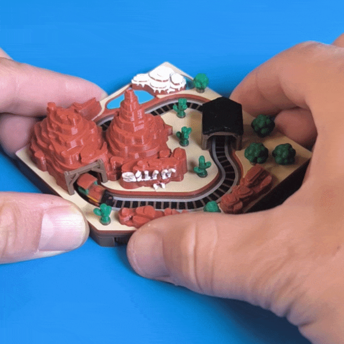 Mini Tren Big Thunder Mountain Diorama - 3D Baskı Disney Maketi