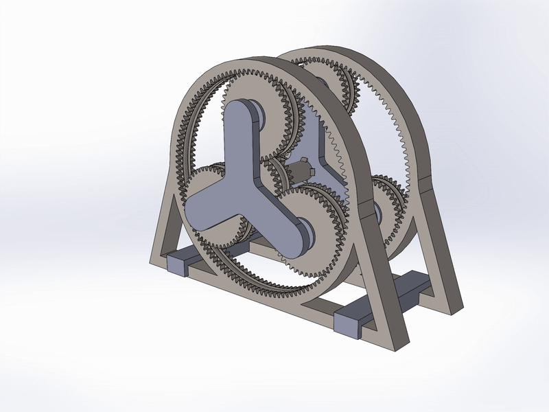 Elegan Çift Kademeli Planet Dişli Kutusu - 15:1 Redüksiyon - 3D Baskı
