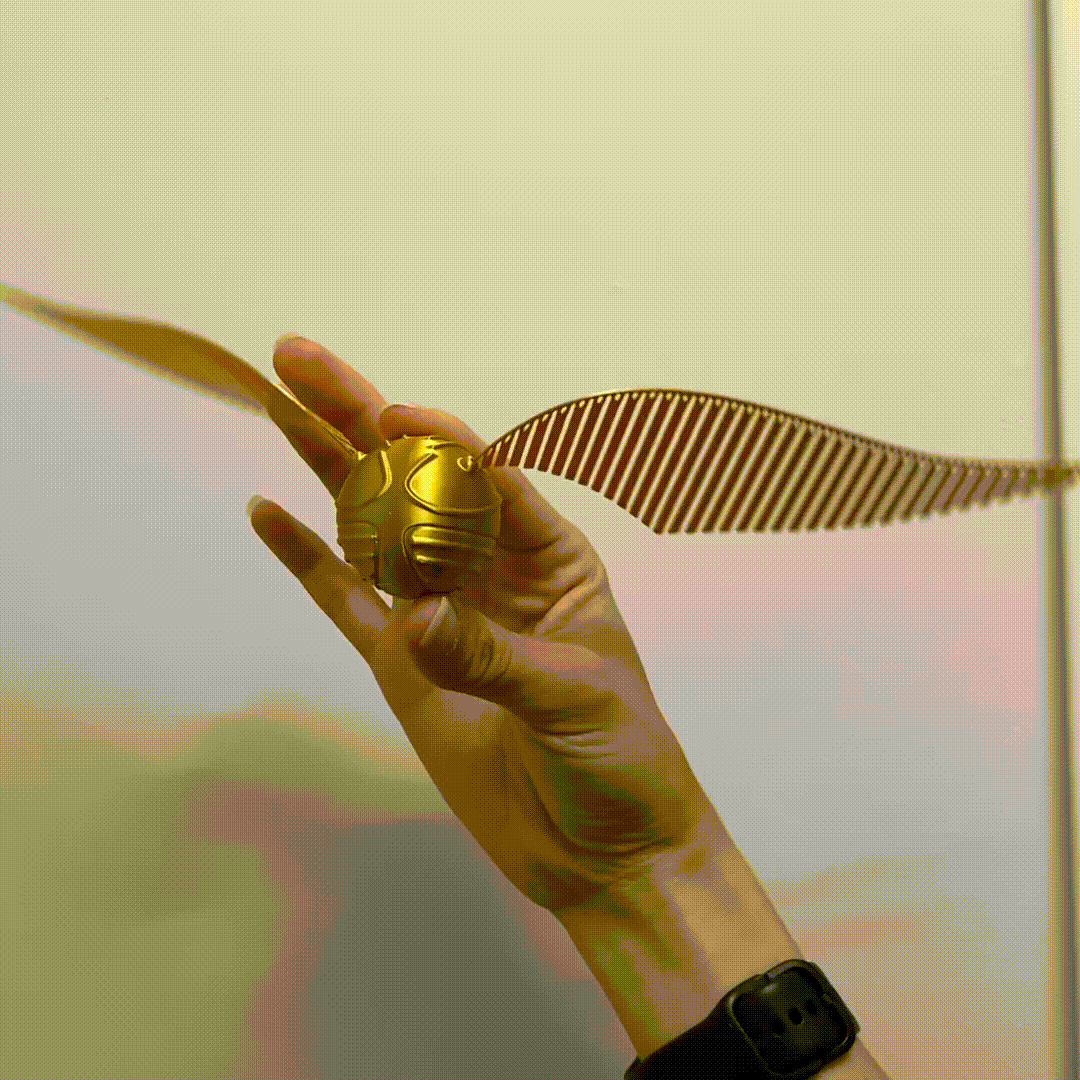 Esnek Kanatlı Altın Snitch 3D Baskı Modeli - Harry Potter Aksesuar