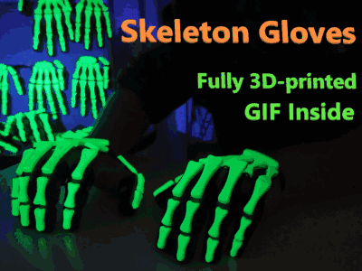 Parlayan İskelet Eldiveni - 3D Baskılı Cosplay Aksesuarı