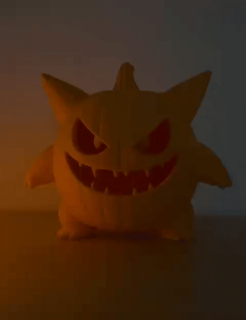 Gengar Kabak Halloween LED Lamba - 3D Baskı Dekor