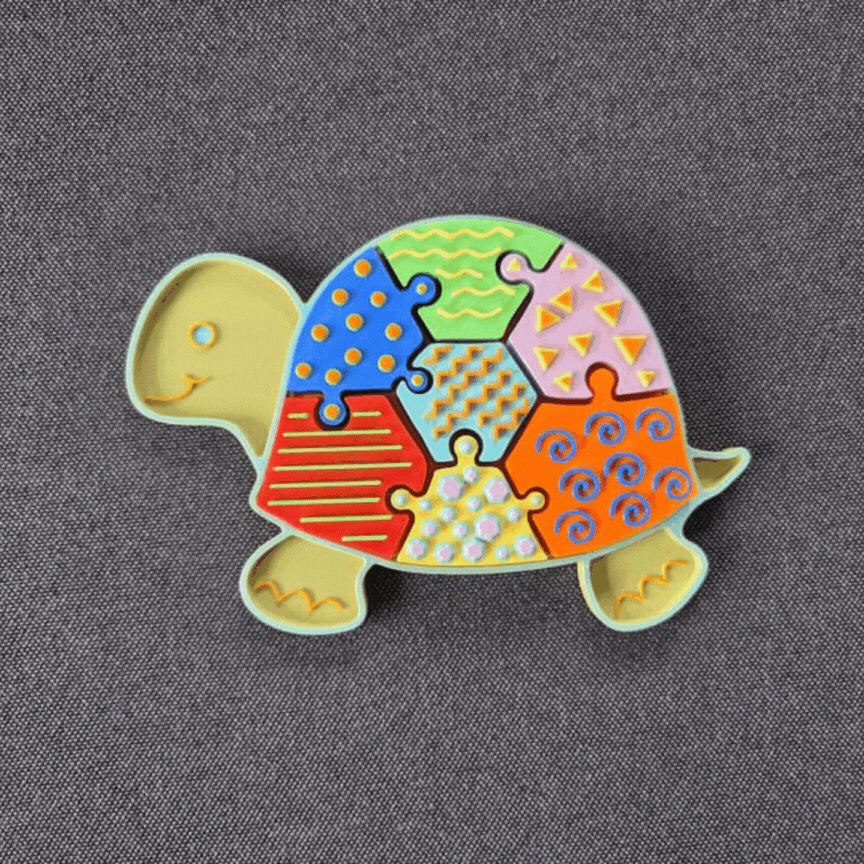Shelly Kaplumbağa Puzzle - Eğitici 3D Baskı Oyuncağı