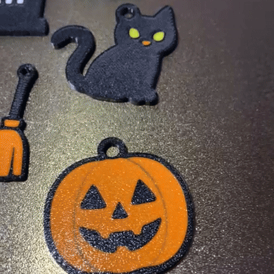 Cadılar Bayramı Temalı Minimalist Anahtarlık Seti - 3D Baskı