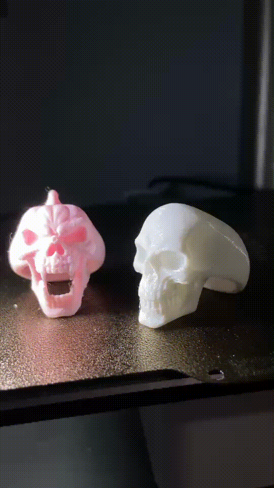 İnsan Kafatası vs Şeytan Kafatası Yüzük - 3D Baskı Aksesuar