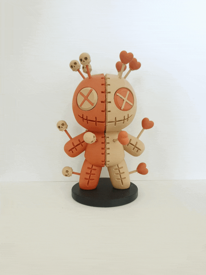 Voodoo Bebeği 3D Baskı Dekor - Renkli Tasarım