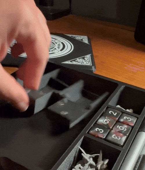 DND Oyuncu Seti Tepsisi - Katlanır Zar Kulesi | 3D Baskı