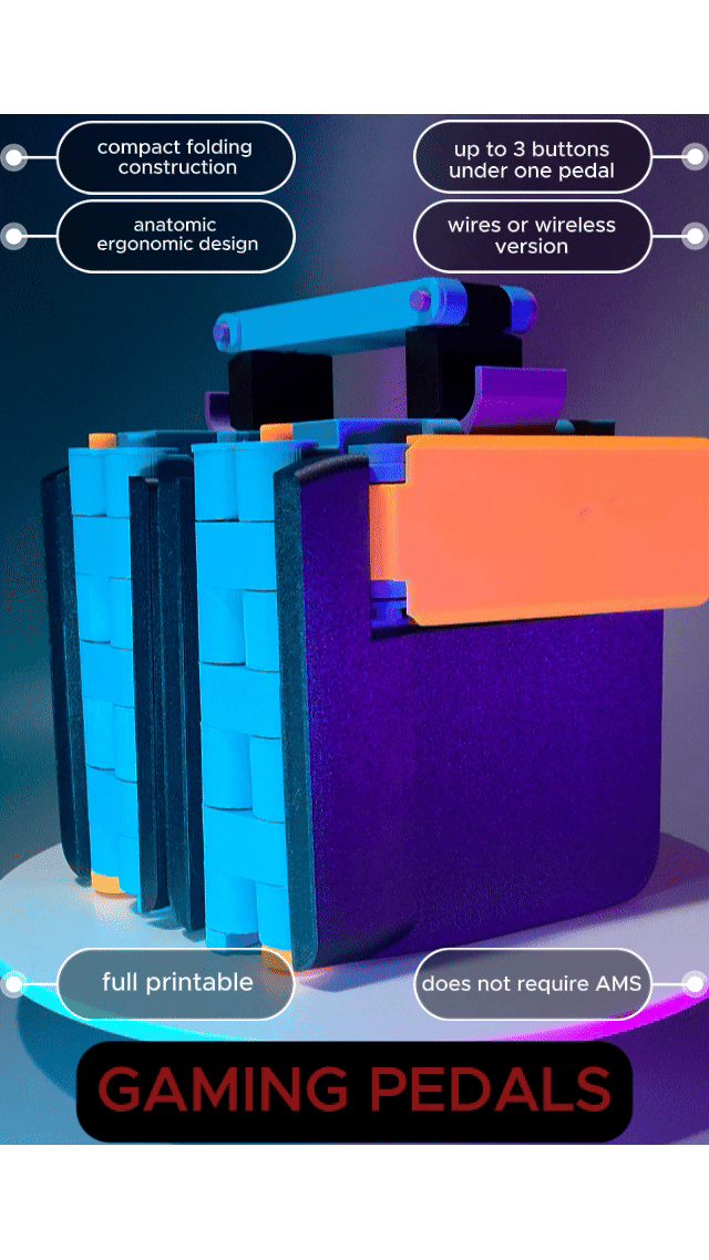 3D Baskı Oyun Pedalları - Çoklu Tuşlu Gaming Aksesuarı